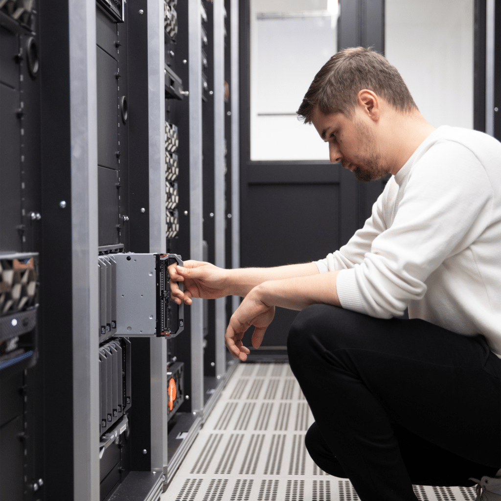 Photo of man in Aareon data center
