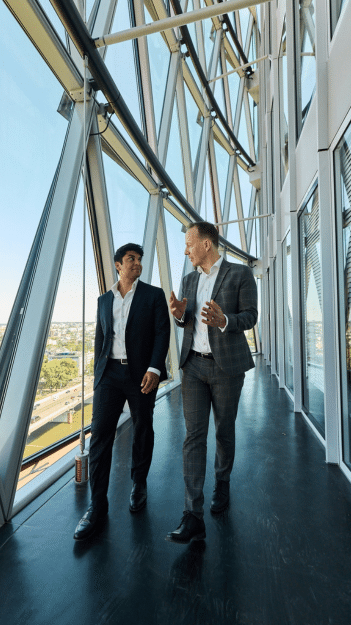 Rohit Sinha and Milan Kulich walking